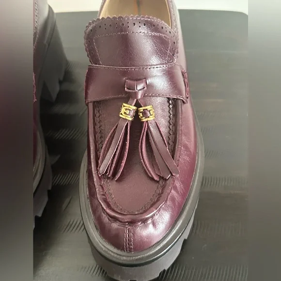 Sam Edelman Women's Meela Leather Platform Loafers Color: Deep Garnet 
Size 8.5 - Picture 4 of 7
